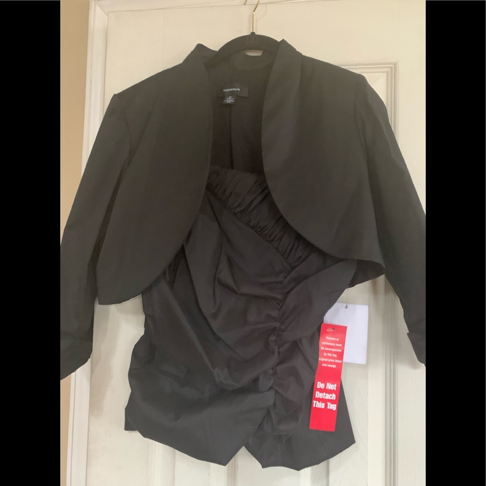 R&M Richards black two piece bolero top & tank top